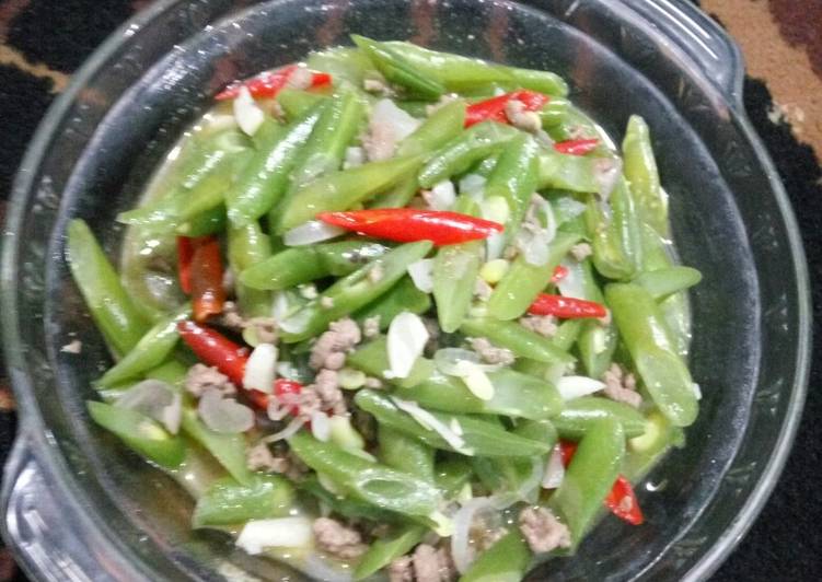 Resep Tumis buncis daging sederhana Lezat