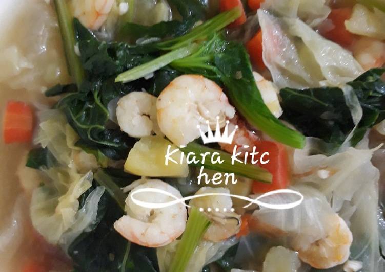 Cara Gampang Menyiapkan Sup sayur + udang, Sempurna