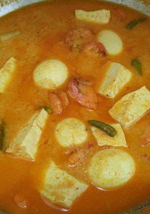 Foto resep Gulai telur, tahu, kentang, udang versi Padang
