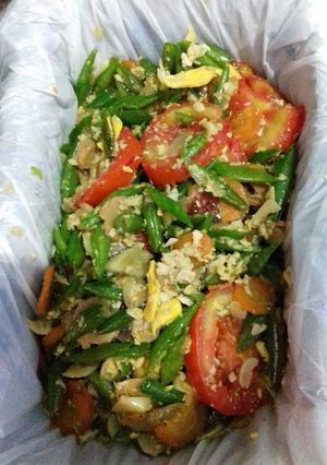 Foto resep Sayur buncis jungkir balik (Magikom) anak kost