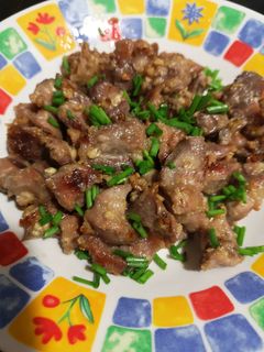Una foto de Mollejas de pollo al ajillo