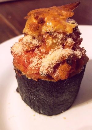 Una foto de Vasito de calabacín con carne picada, pan rallado y parmentier de queso proteico sin gluten