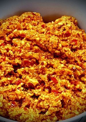 A picture of Paneer Bhurji (Scrambles cottage cheese).