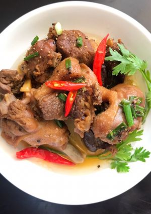 Hình của món Thịt vịt kho gừngCanh bí đao nấu tép.