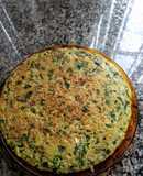 Tortilla de arroz con espinacas y verdeo