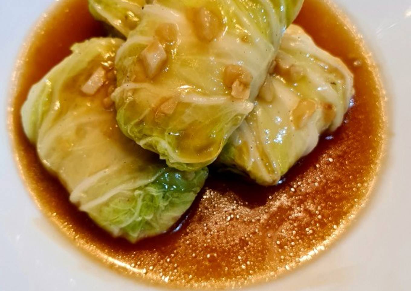 Sawi gulung/lipat udang saus tiram