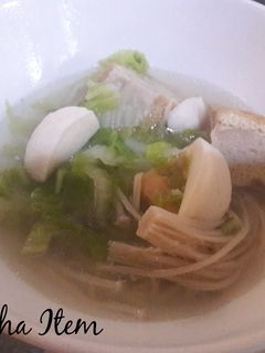 Foto resep Bakso tahu kuah isi sawi putih dan jamur enoki