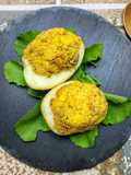 Uova sode ripiene gratinate in Airfryer
