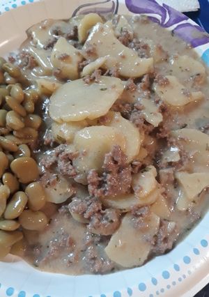 A picture of Potato and Ground Beef Skillet.