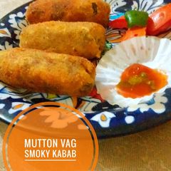 A picture of Mutton vegetable smoky kabab.
