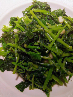 香蒜炒莧菜(低醣生酮餐)(方便素) 的食譜成品照片