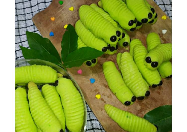 Resep Caterpillar Cookies / Kue kering Ulat Daun, Lezat