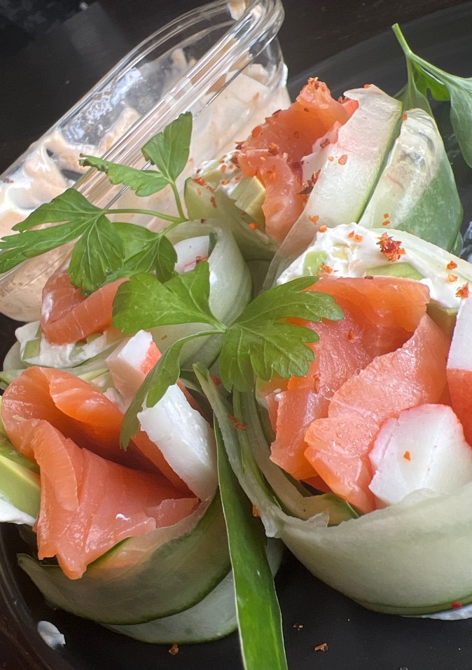 A picture of Cucumber rolls.