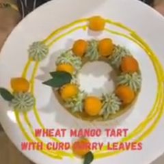 A picture of Healthy mango tart with curry leaves.