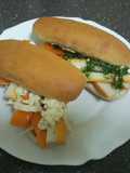 Sandwich o bocadillo de surimi. dos versiones