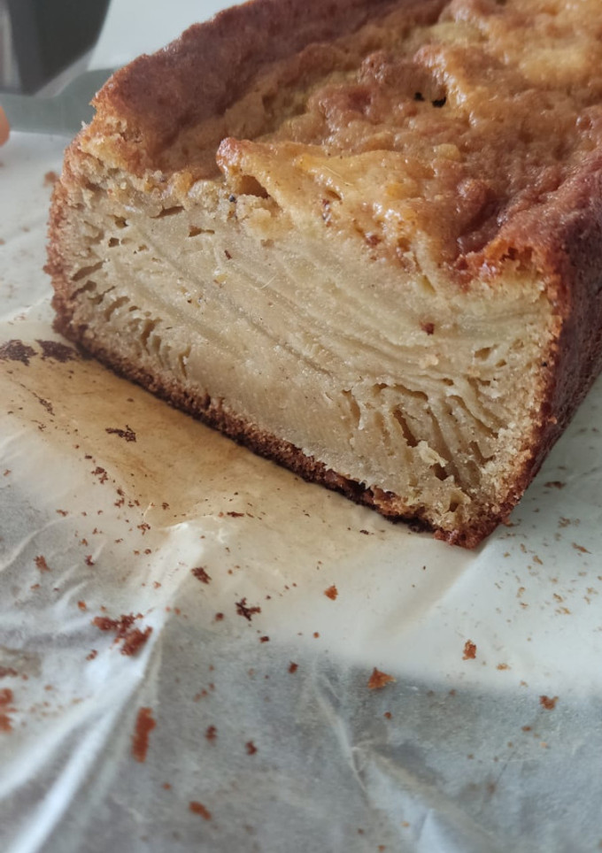 Una foto de Pastel de manzana invisible
