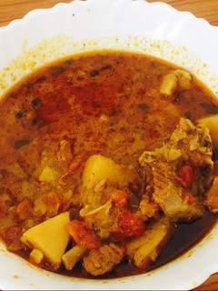 A picture of Spicy Mutton curry.