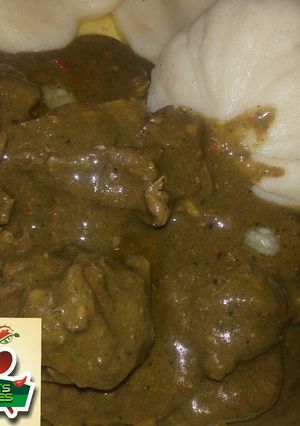 A picture of Baobab soup / miyar kuka.