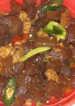 Foto resep Oseng kikil tempe pedas