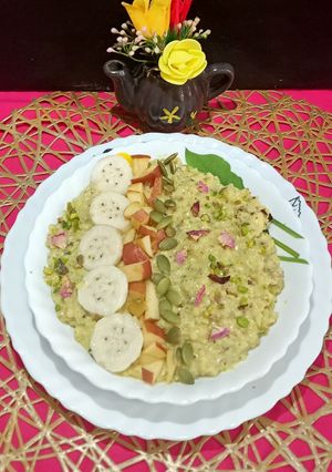 A picture of Rasmalai Oats Healthy Breakfast.