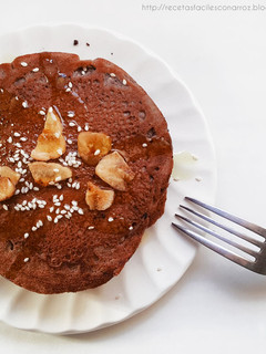 Una foto de Hotcakes o Pancakes de chocolate SIN GLUTEN, SIN LACTOSA y SIN HUEVO