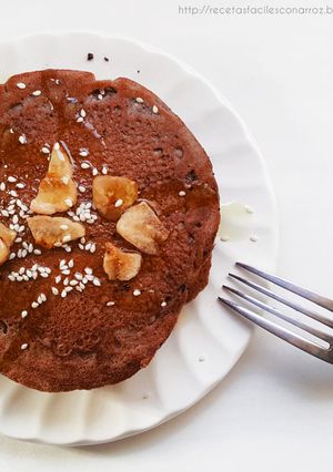 Una foto de Hotcakes o Pancakes de chocolate SIN GLUTEN, SIN LACTOSA y SIN HUEVO