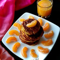 A picture of Orange cottage cheese pan cake.