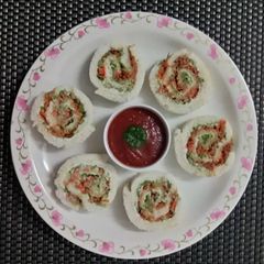 A picture of Tricoloured Rollcut Sandwiches.