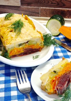 Zdjęcie przepisu Zapiekanka Gratin z jesiennych warzyw.