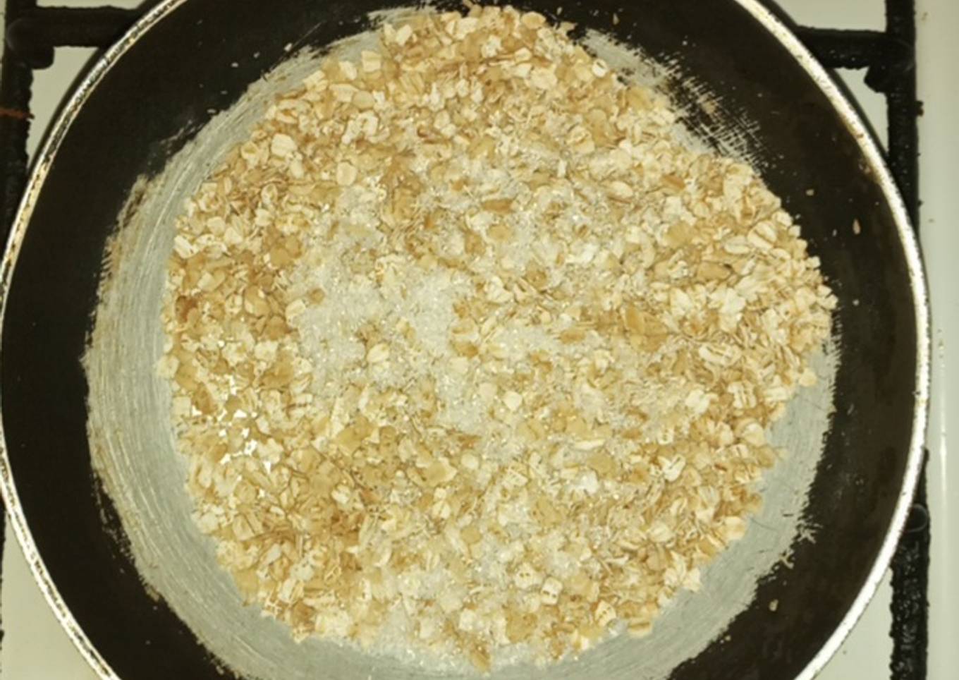 Avena al sartén con azúcar