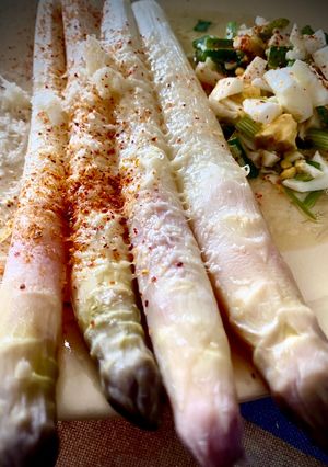 Une photo de Asperges gratinées