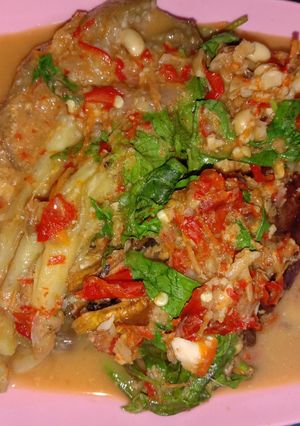 Foto resep Sambal Santan (Terong, Tempe, Bandeng Asap, Kemangi)