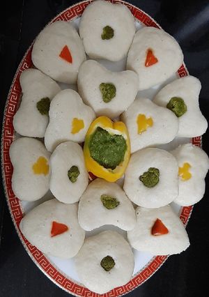 A picture of Kodo Millet(kodri) Mogar Moog Dal Idli.
