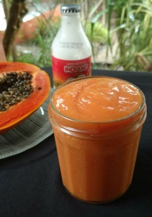 Una foto de Licuado de papaya y coco 🍹