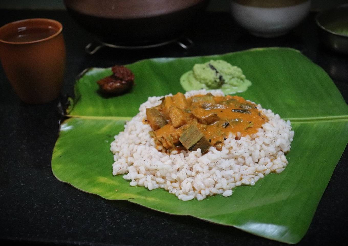 Banana Spinach sambhar