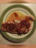 Filetto di trota iridea salmonata con cipolle caramellate