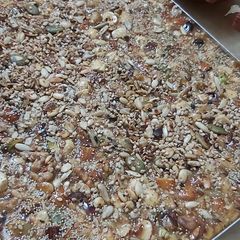Nutty seedy Healthy chikki A picture of Nutty seedy Healthy chikki.