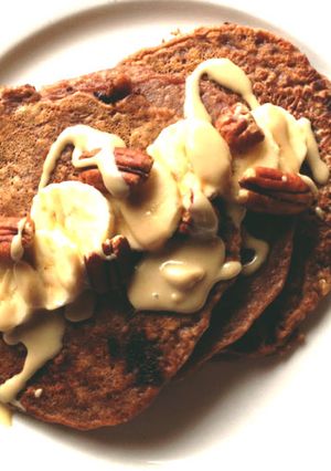 Una foto de Pancake de proteína de chocolate