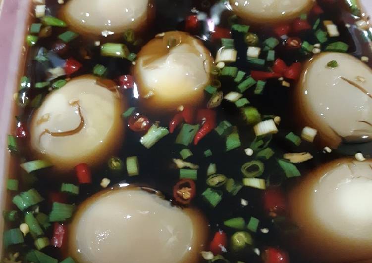 Bagaimana Menyiapkan Mayak gyeran (braised soft boiled egg) yang Enak Banget
