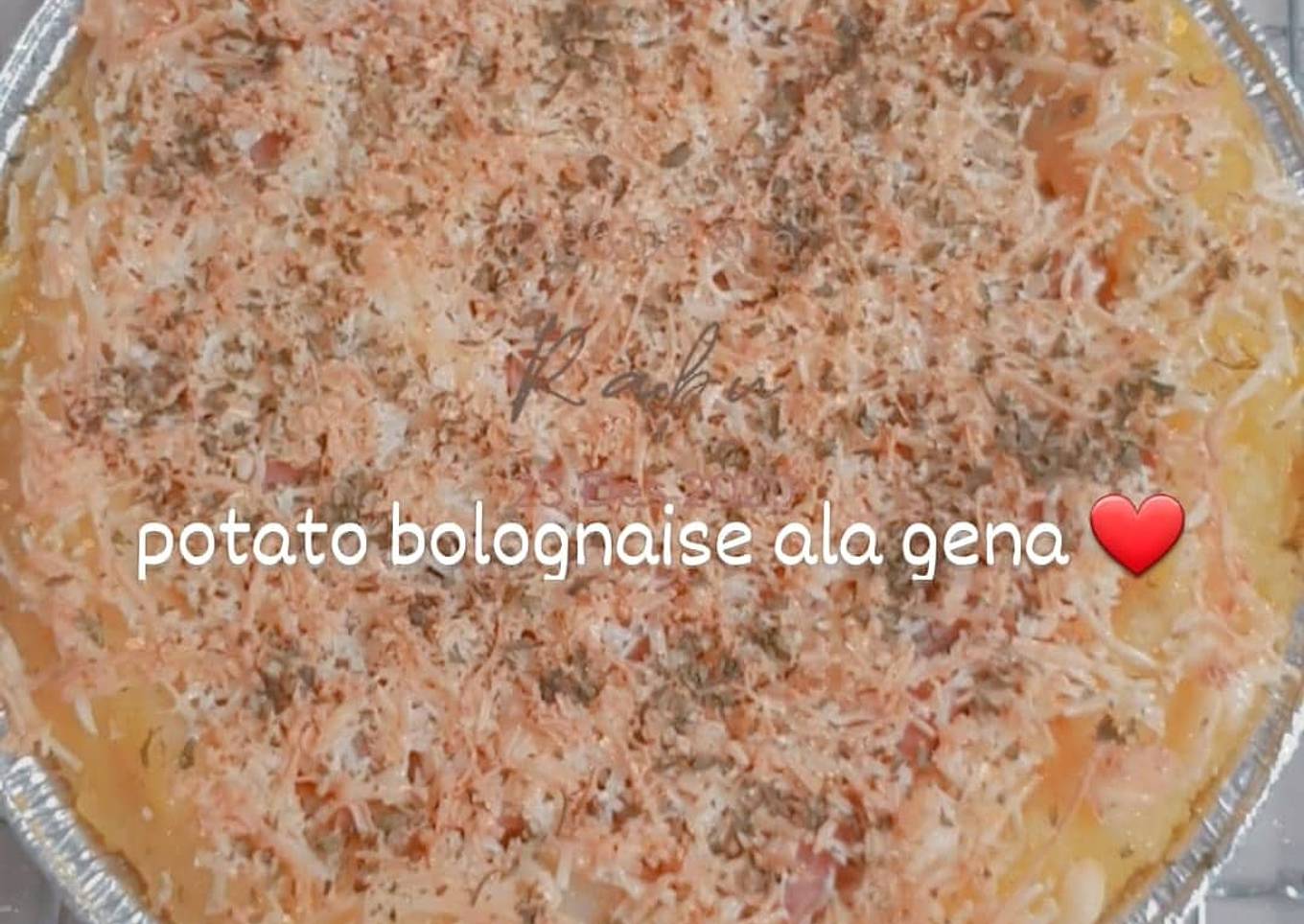 Bake potatoes bolognaise