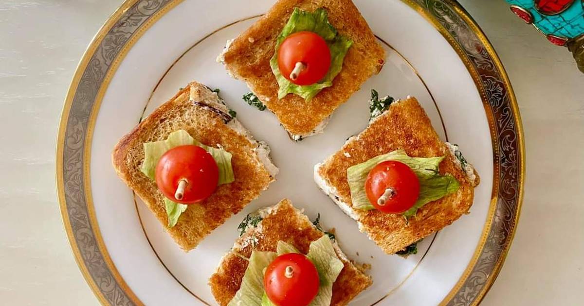 Paneer Corn Spinach Sandwich Recipe by Shambhavi Jha Cookpad