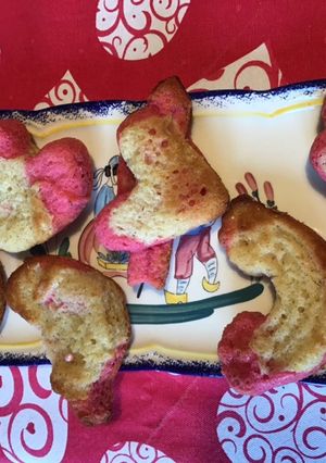 Une photo de Gâteaux bicolores « saint Valentin » vanille et citron
