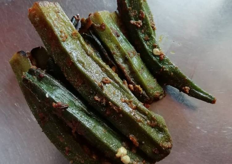 Recipe of Super Quick Homemade Bharwa bhindi (stuffed okra)