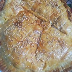 Keema and potatoes in pastry puff A picture of Keema and potatoes in pastry puff.