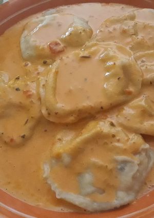 Una foto de Sorrentinos de calabaza y muzzarella