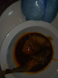 A picture of Tuwon Rice and miyan kuka.