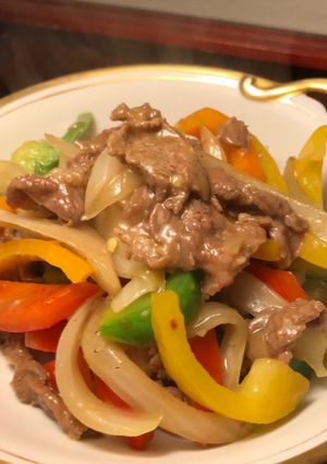 A picture of Where Is the Beef? Here It Is! Stir Fried Beef and Bell Peppers.