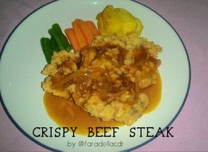 Foto resep Crispy Beef Steak with Brown Sauce