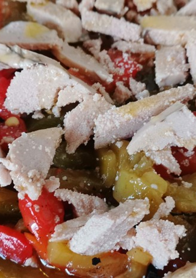Una foto de Pimentada con huevas de bacalao