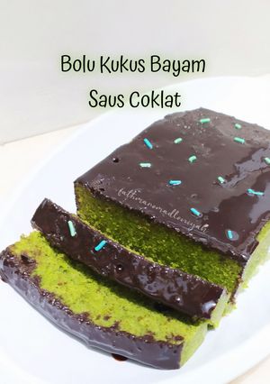 Foto resep Bolu Kukus Bayam Saus Coklat